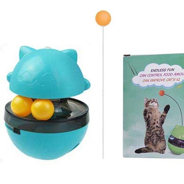 고양이 먹이퍼즐 오뚝이 간식볼 장난감 Blue 반려묘 (WFKAB2M)