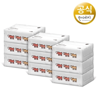 한예지 키스해링 천연펄프 뽑아쓰는 휴대용 키친타올 100매 9팩