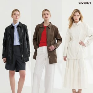 (특가) 지베르니 faux레더 하프 코트 1종 (G21)