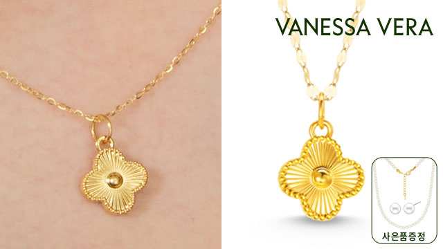 바네사베라 24K 순금 럭키클로버 펜던트 세미 목걸이 S