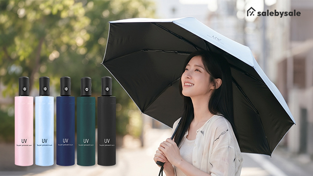 [1+1] UV차단 원터치 3단 자동우산 컬러5종 (총 2개입)_