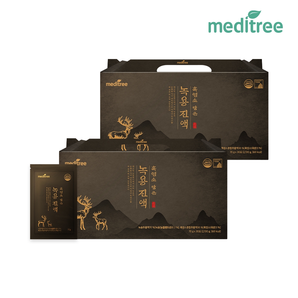 메디트리 흑염소 담은 생 녹용진액 2박스 60포